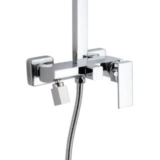 Invena Deszczownia Paros z baterią natryskową, chrom AU-33-B01-C