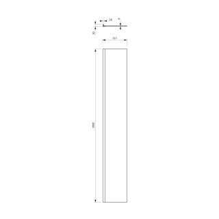 Omnires MARINA element składowy: ścianka boczna, 30 cm, czarny mat, szkło transparentne DNR30XBLTR