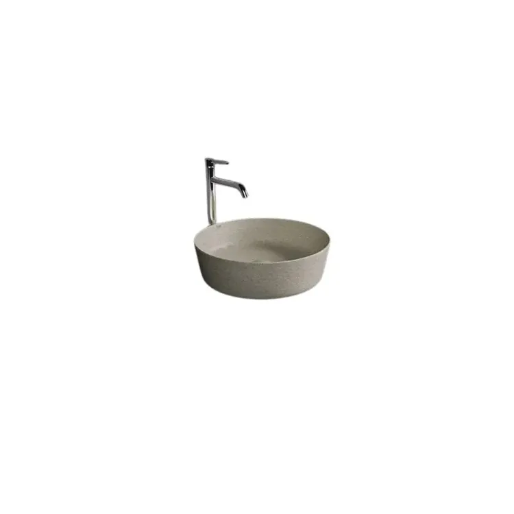 RAK Ceramics BATU Umywalka slim nablatowa okrągła 42 cm Mica Warm Grey BATCT4200621A.