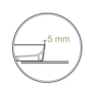 RAK Ceramics BATU Umywalka slim nablatowa okrągła 42 cm Mica Warm Grey BATCT4200621A.