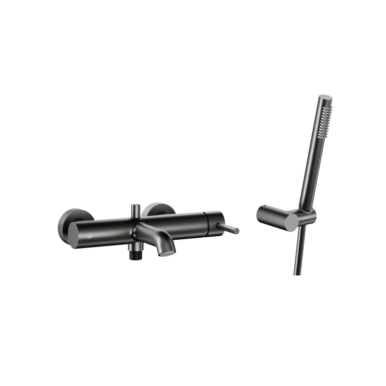 KFA Armatura MOZA GUN METAL GREY bateria wannowa pozioma z natryskiem punktowym PREMIUM 5034-520-61