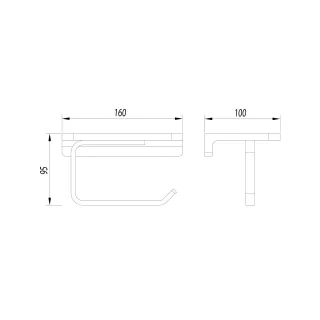 Omnires UNI uchwyt na papier toaletowy z półką na telefon komórkowy, chrom połysk UN10525CR