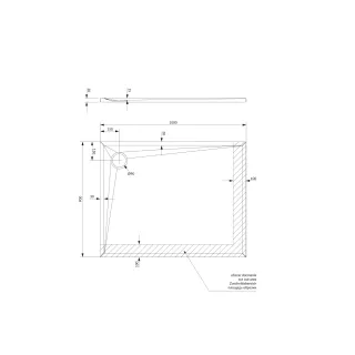 Omnires STONE brodzik prysznicowy ze strukturą kamienia, 90 x 100 cm, czarny mat STONE90-100BL