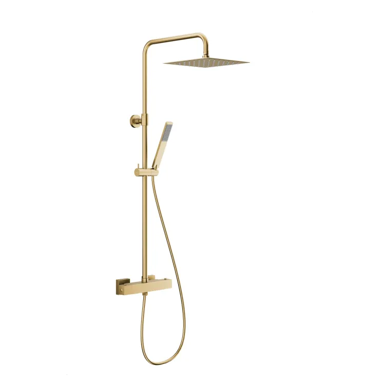 KFA Armatura LOGON PREMIUM BRUSHED LIGHT GOLD deszczownia z baterią termostatyczną 5746-920-39