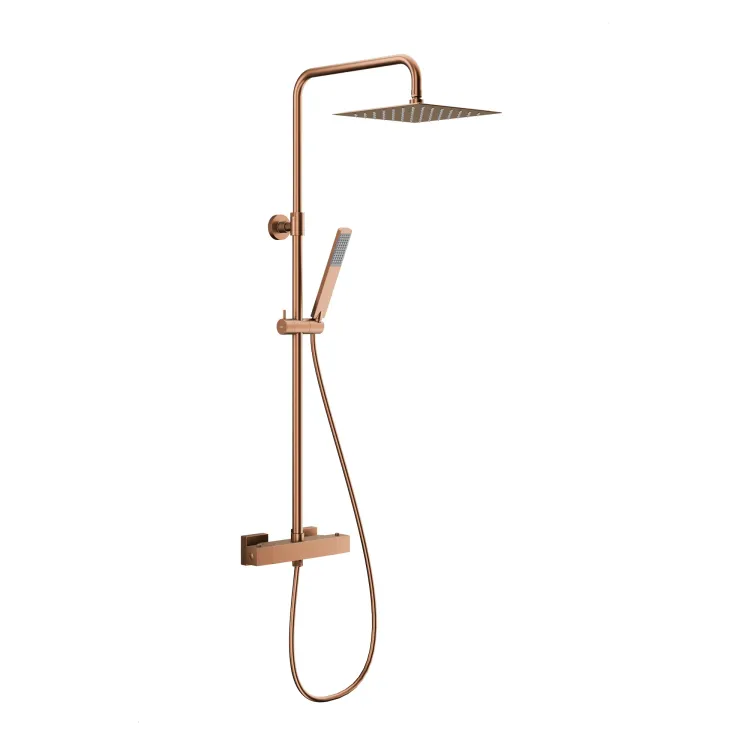 KFA Armatura LOGON PREMIUM BRUSHED ROSE GOLD deszczownia z baterią termostatyczną 5746-920-34
