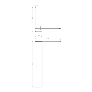 Omnires MARINA kabina prysznicowa walk-in ze ścianką boczną, 110 x 30 cm, czarny mat, szkło transparentne MA1130BLTR