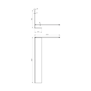Omnires MARINA kabina prysznicowa walk-in ze ścianką boczną, 80 x 30 cm, chrom połysk, szkło transparentne MA8030CRTR