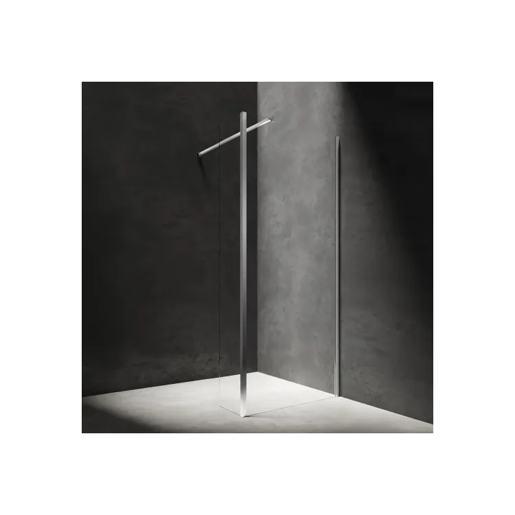 Omnires MARINA kabina prysznicowa walk-in ze ścianką boczną, 110 x 30 cm, chrom połysk, szkło transparentne MA1130CRTR