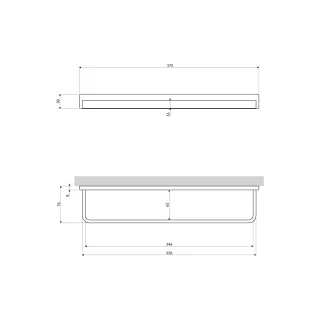 Omnires DARLING wieszak na ręcznik, 37 cm, złoty połysk DA70230GL