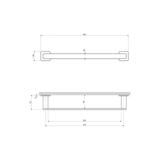 Omnires NELSON wieszak na ręcznik, 42 cm chrom połysk NL80214CR