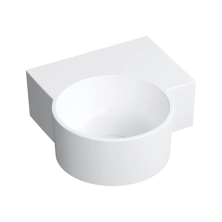 Omnires OVO M+ umywalka nablatowa/wisząca - prawa, 33 x 34 cm, biały mat OVO335UWPBM