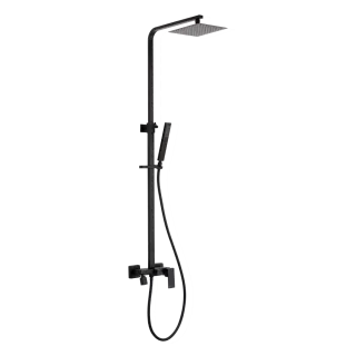 Invena DESZCZOWNIA Z BATERIĄ NATRYSKOWĄ PAROS TREND CZARNA AU-33-B04-C