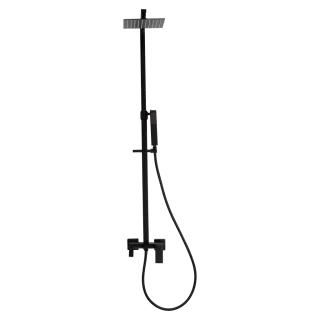 Invena DESZCZOWNIA Z BATERIĄ NATRYSKOWĄ PAROS TREND CZARNA AU-33-B04-C