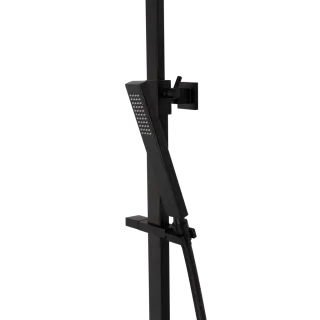 Invena DESZCZOWNIA Z BATERIĄ NATRYSKOWĄ PAROS TREND CZARNA AU-33-B04-C