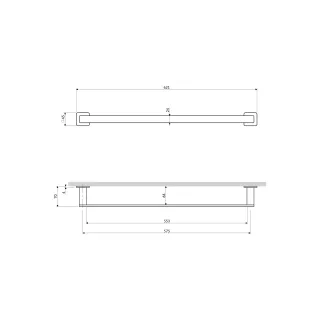 Omnires NELSON wieszak na ręcznik, 62 cm, grafit szczotkowany NL80216GR