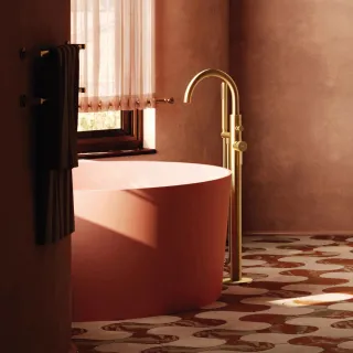 Omnires Y bateria wannowa wolnostojąca, mosiądz szczotkowany Y1233-SBSB