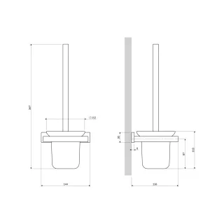 Omnires DARLING szczotka toaletowa wisząca, czarny półmat DA70620BL