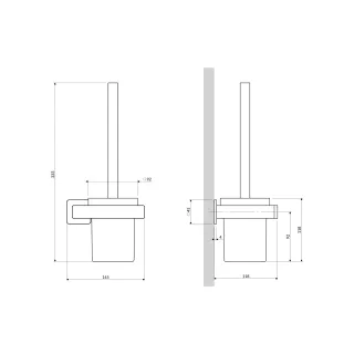 Omnires NELSON szczotka toaletowa wisząca, chrom połysk NL80620CR