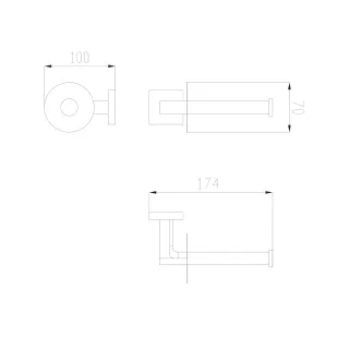 Omnires TYBER uchwyt na papier toaletowy zapasowy, chrom połysk TB50530CR