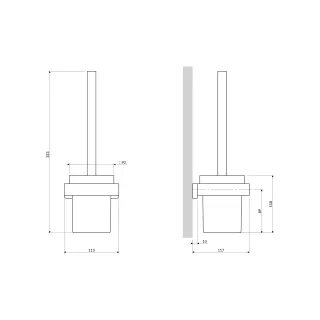 Omnires LUGANO szczotka toaletowa wisząca, chrom połysk LU30620CR