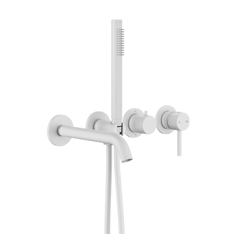 KFA Armatura MOZA WHITE zestaw wannowy podtynkowy z baterią 3-otworową 2-funkcyjną 5039-411-44