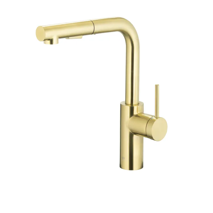KFA Armatura DUERO BASIC BRUSHED LIGHT GOLD bateria kuchenna z wyciąganą wylewką 6623-110-39