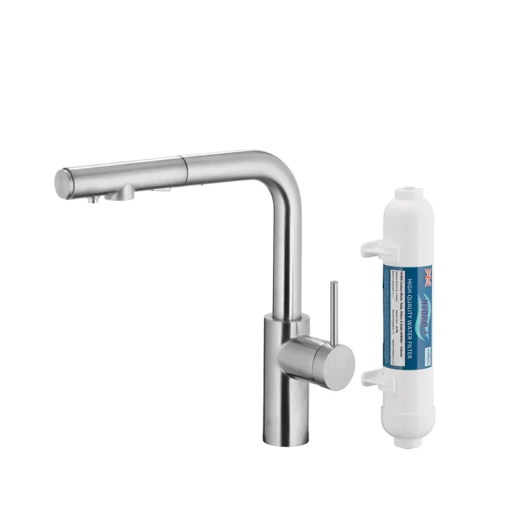 KFA Armatura DUERO PURE BASIC INOX bateria kuchenna z filtracją wody oraz wyciąganą wylewką  6623-112-22