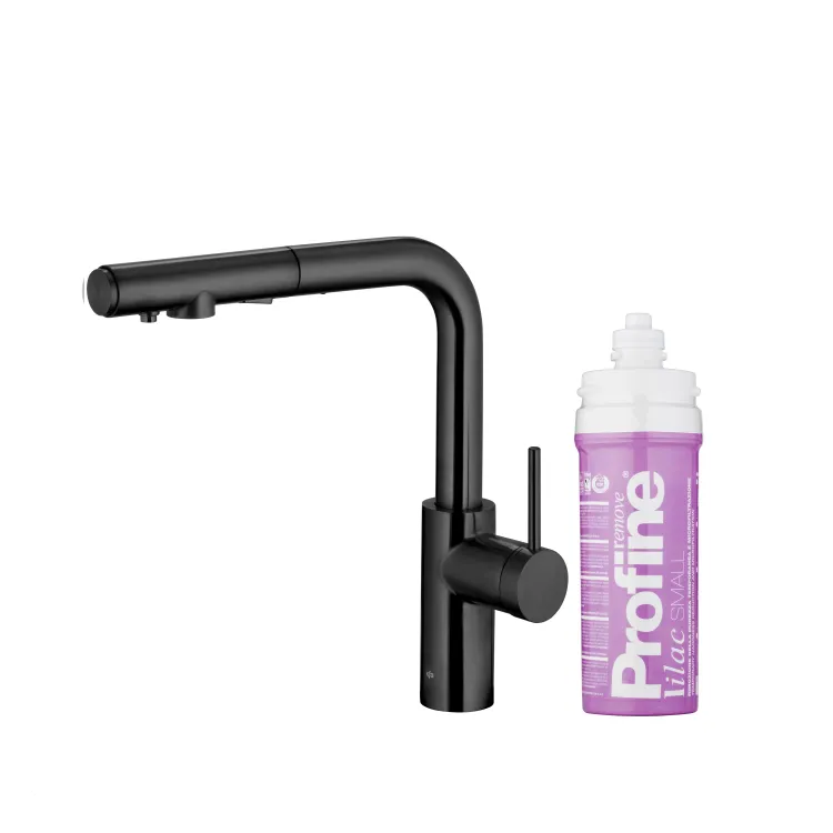 KFA Armatura DUERO PURE BASIC BLACK bateria kuchenna z filtracją wody oraz wyciąganą wylewką  6623-115-81