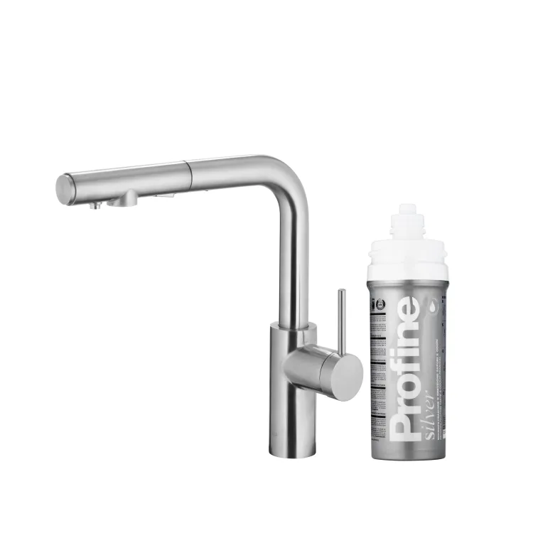 KFA Armatura DUERO PURE BASIC INOX bateria kuchenna z filtracją wody oraz wyciąganą wylewką  6623-114-22