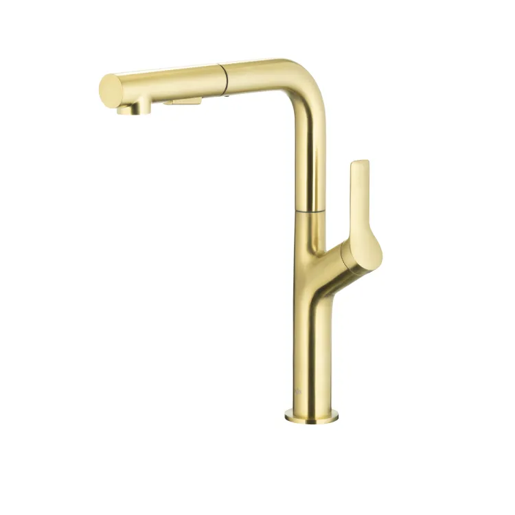 KFA Armatura DUERO DESIGN BRUSHED LIGHT GOLD bateria kuchenna z wyciąganą wylewką 6623-220-39