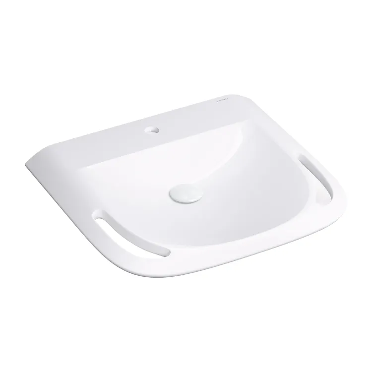 Omnires HOLD M+ [Inclusive Design] umywalka wisząca, 60 x 55 cm, biały połysk HOLDUWBP