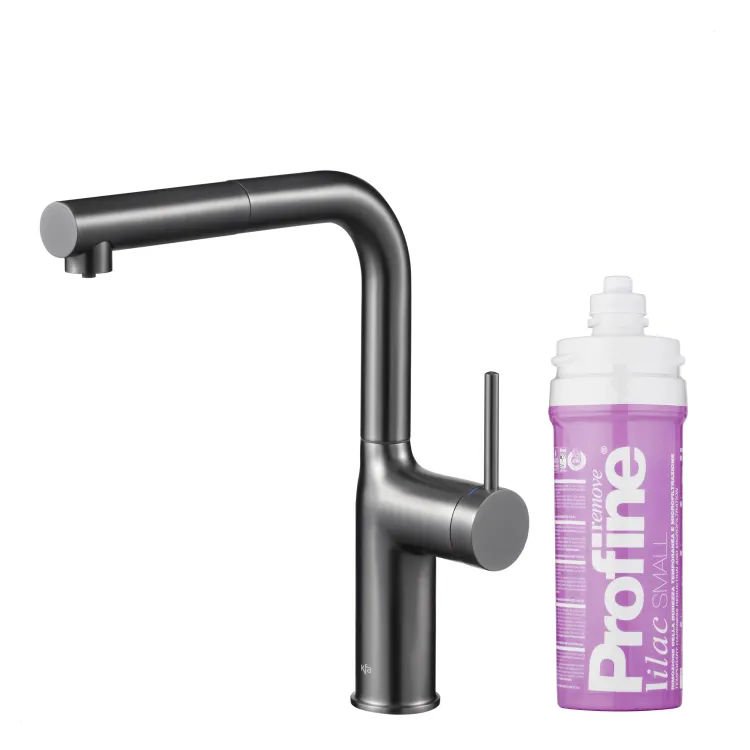 KFA Armatura DUERO PURE MOVE GUN METAL GREY bateria kuchenna z filtracją wody oraz wyciąganą wylewką 6623-425-61