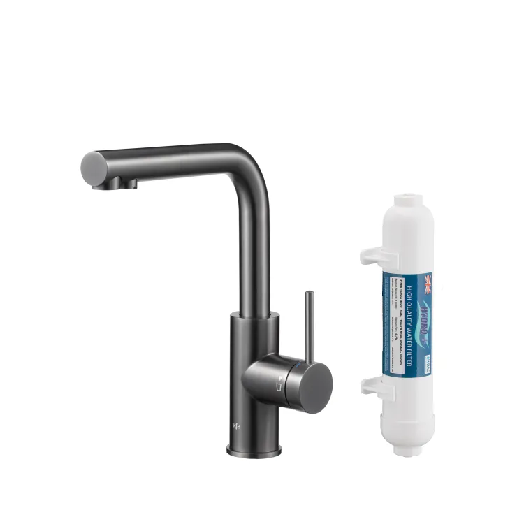 KFA Armatura DUERO PURE BASIC GUN METAL GREY bateria kuchenna z filtracją wody 6623-912-61