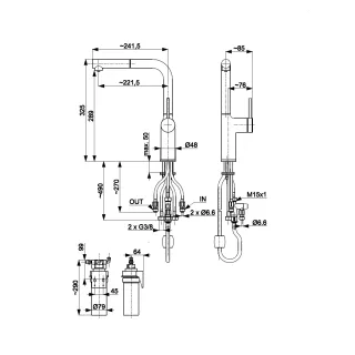 KFA Armatura DUERO PURE MOVE GUN METAL GREY bateria kuchenna z filtracją wody oraz wyciąganą wylewką 6623-425-61