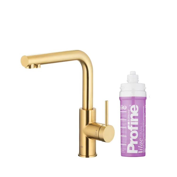 KFA Armatura DUERO PURE BASIC BRUSHED LIGHT GOLD bateria kuchenna z filtracją wody 6623-915-39