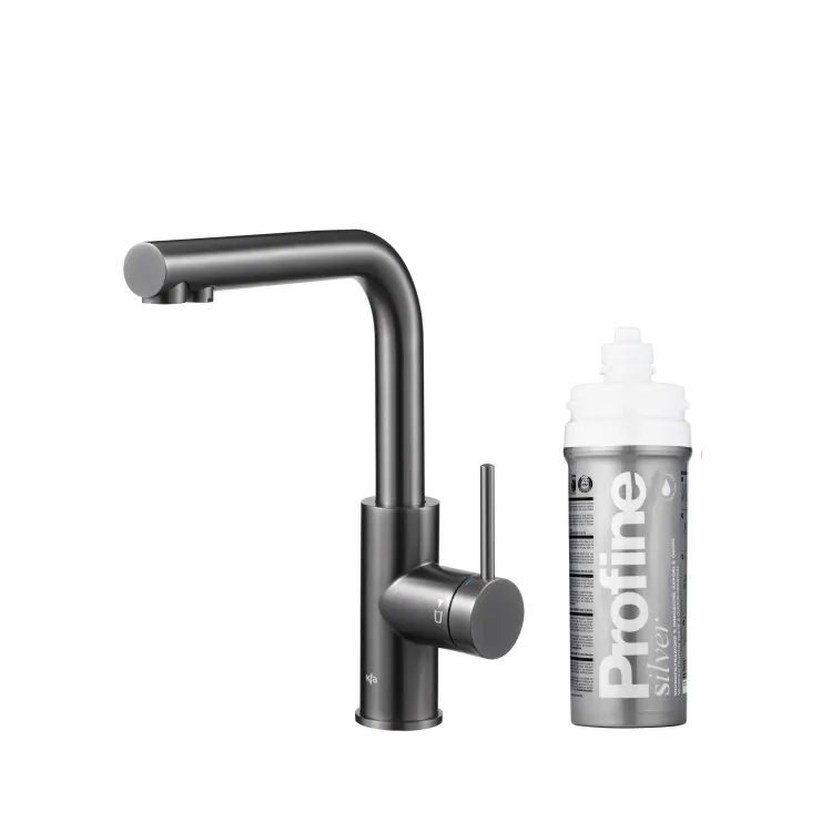 KFA Armatura DUERO PURE BASIC GUN METAL GREY bateria kuchenna z filtracją wody 6623-914-61