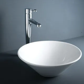 RAK Ceramics DAISY Umywalka nablatowa 38 cm okrągła biały połysk LADA00001