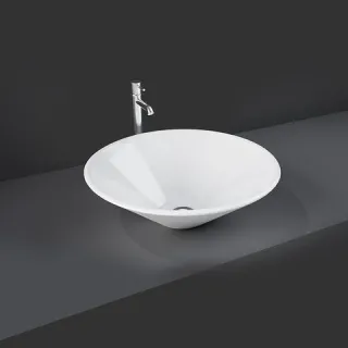 RAK Ceramics DAISY Umywalka nablatowa 38 cm okrągła biały połysk LADA00001