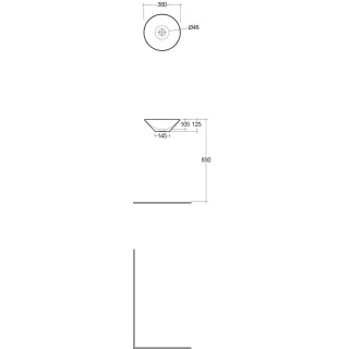 RAK Ceramics DAISY Umywalka nablatowa 38 cm okrągła biały połysk LADA00001