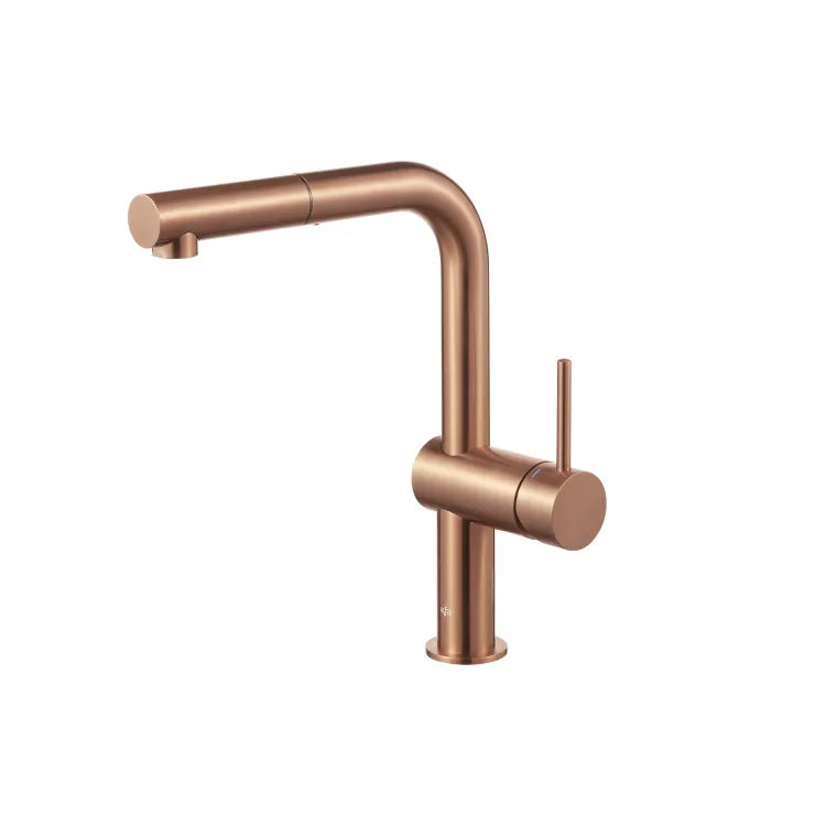 KFA Armatura DUERO EDGE BRUSHED ROSE GOLD bateria kuchenna z wyciąganą wylewką 6623-510-34