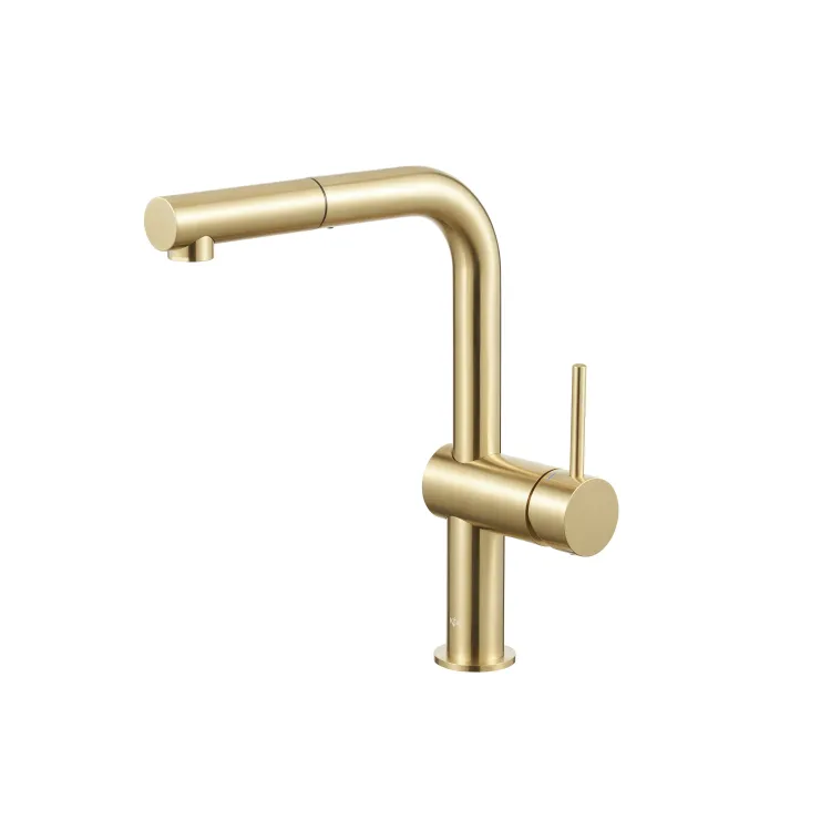 KFA Armatura DUERO EDGE BRUSHED LIGHT GOLD bateria kuchenna z wyciąganą wylewką 6623-510-39