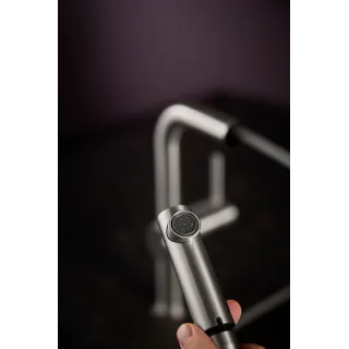 KFA Armatura DUERO EDGE INOX bateria kuchenna z wyciąganą wylewką 6623-510-22