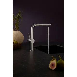 KFA Armatura DUERO EDGE INOX bateria kuchenna z wyciąganą wylewką 6623-510-22