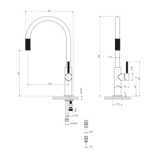 Omnires SWITCH bateria kuchenna do podłączenia zestawu filtrującego, miedź szczotkowana SW9057CPB