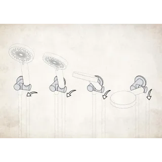 Deante Przyłącze kątowe okrągłe z uchwytem na słuchawkę NAC_057K