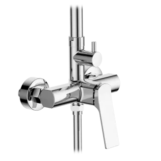 Invena DESZCZOWNIA Z BATERIĄ NATRYSKOWĄ NERI TREND CHROM AU-09-B01-L