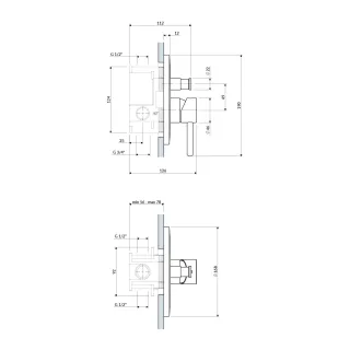 Omnires Y element natynkowy baterii prysznicowo-wannowej podtynkowej, złoty połysk Y1235ROGL