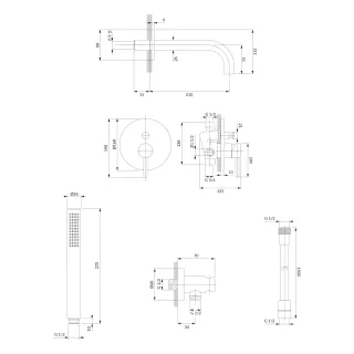 Omnires Y system wannowy podtynkowy, chrom połysk SYSYW01CR