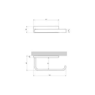 Omnires DARLING uchwyt na papier toaletowy, złoty połysk DA70510GL