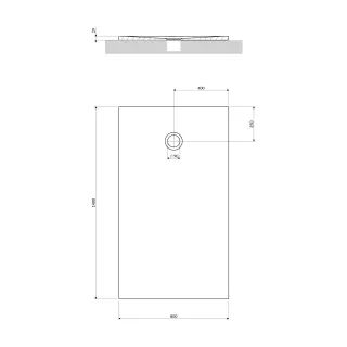 Omnires AQUAPURE kompozytowy brodzik prysznicowy antypoślizgowy, 80 x 140 cm, biały mat AQUAPURE80-140BM